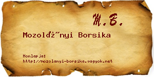 Mozolányi Borsika névjegykártya